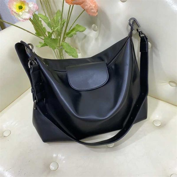 

hobo commuter designer handbags french capacity genuine leather zhenmei tote large 2023 dumpling calfskin versatile underarm bag, Red;black
