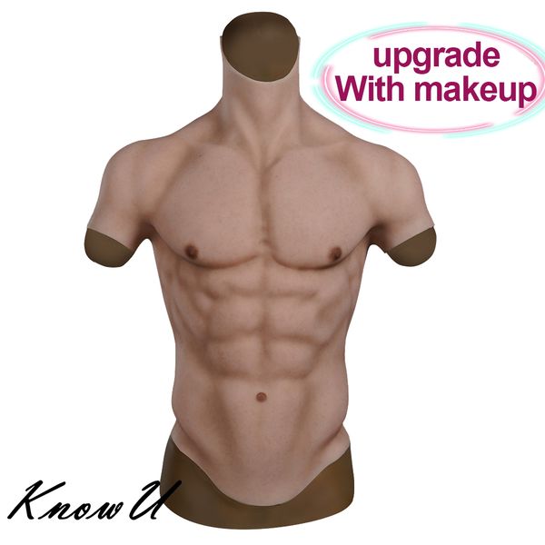 

costume accessories upgrade make-up silicone muscle cosplay chest fake belly male suit crossdresser realistic halloween dress u, Silver