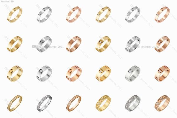 

love ring designer lovers classic band s luxury jewelry accessories titanium steel gold-plated never fade not allergic silver rose 4/5/6mm 2