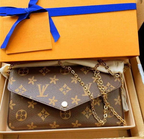 

designer genuine leather bags multi felicie pochette women chain bags wallet messenger handbags shoulder flower purse crossbody bag