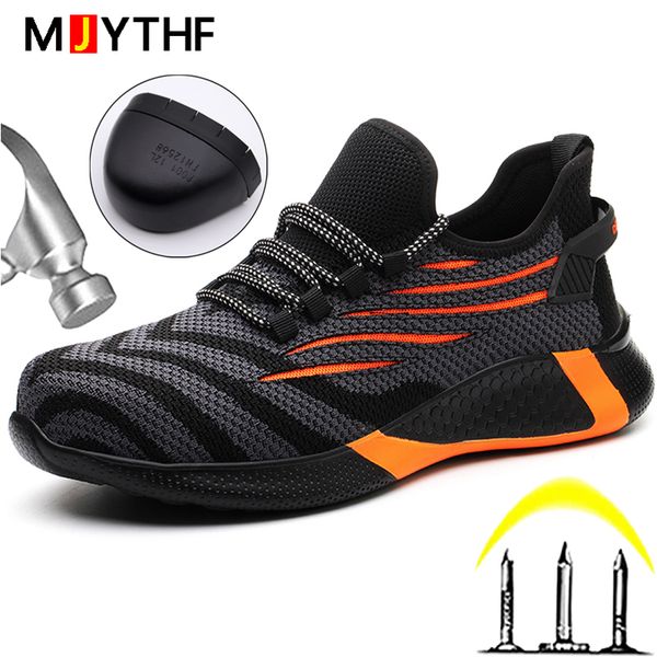 

safety shoes safety shoes men anti-smashing steel toe cap puncture proof construction lightweight breathable sneaker work boots women qualit, Black;brown