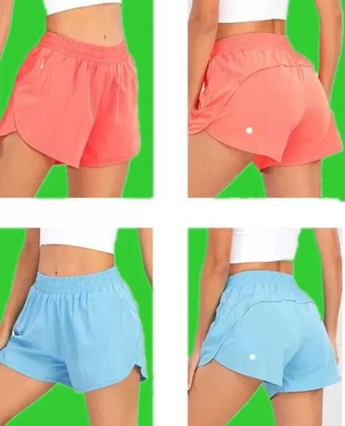 

alo lu-0160 womens yoga outfits high waist shorts exercise short pants fitness wear girls running elastic sportswear sunscreen design 23ess, White;black