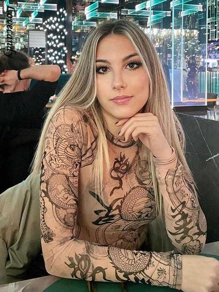 

women's t-shirt mesh sheer printed strength long sleeve blouses shirt for women spring summer fashion o neck short blouse lady streetwe, White