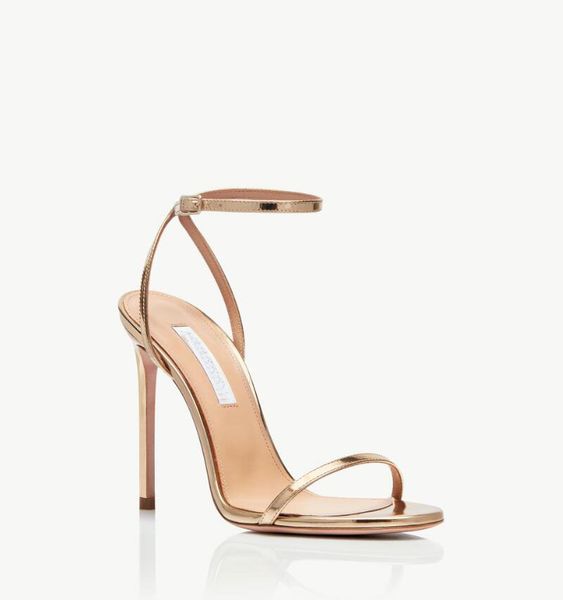 

luxury brand aquazzurs olie sandal shoes sandals cembellished satin high heels slingback lady party wedding dress eu35-43, Black
