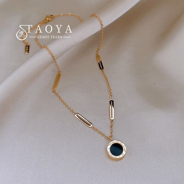 

pendant necklaces classic fashion stainless steel roman digital wafer jewelry christmas party womens 230504, Silver