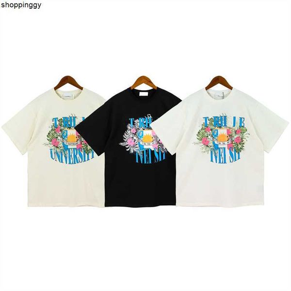 

t-shirts hip hop tshirt rhude letter printed sleeve american design pure couple high street casual loose round neck size s-xl yy, White;black