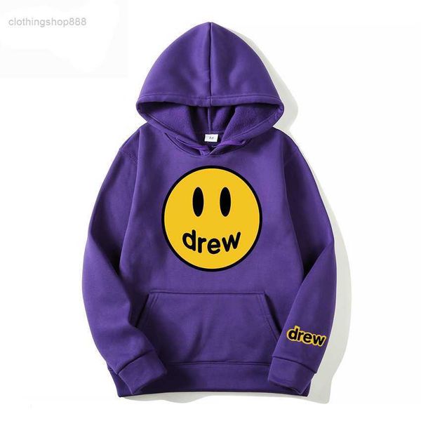 

5a quality draw hoodie winter cotton liner smile face simple hoodies men sweatshirts causal plain drews o-neck hoody soft streetwear young m, Black