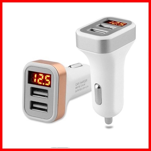 

5v usb car-charger with led screen smart auto for iphone 7 samsung xiaomi car mobile phone chargers car charger adapter charging car-charge