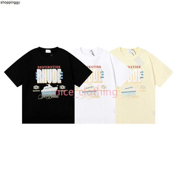 

t-shirts rhude t-shir designer shir luxury brand tshir fashion shirs womens casual shor sleeve summer sreewear lover clohing s-xl, White;black