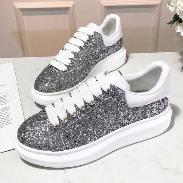 

designer mc casual shoes queens woman leather men platform oversized sneakers lace up black diamond silver sequins luxury espadrilles alexan