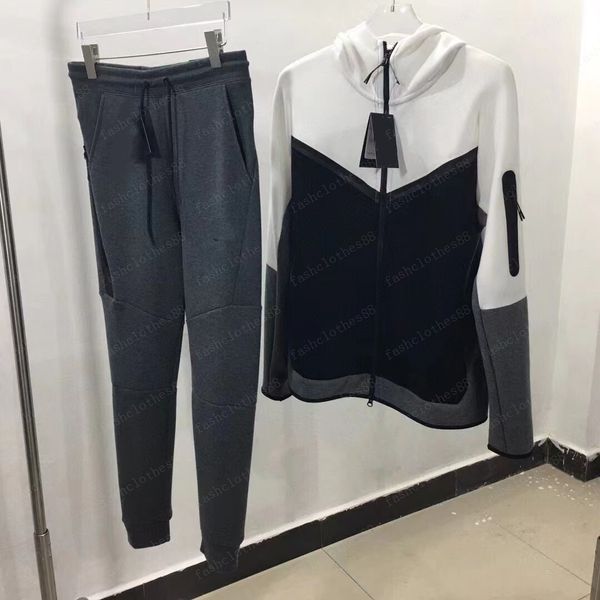 

thick designer men women techfleece pants sweatshirt men's sports suit luxury jogging jacket nzck, Black