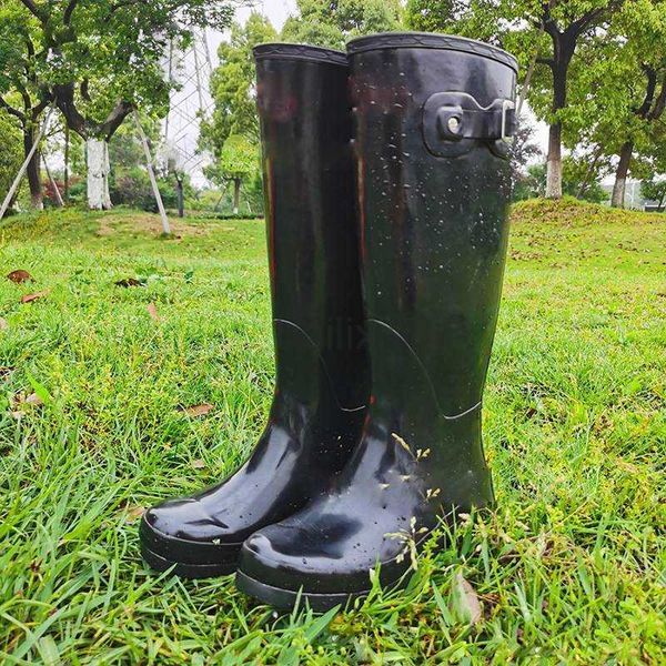 

designer rain boots for women fashion non-slip knee high waterproof rubber boot classic uk brand snow boots y23, Black