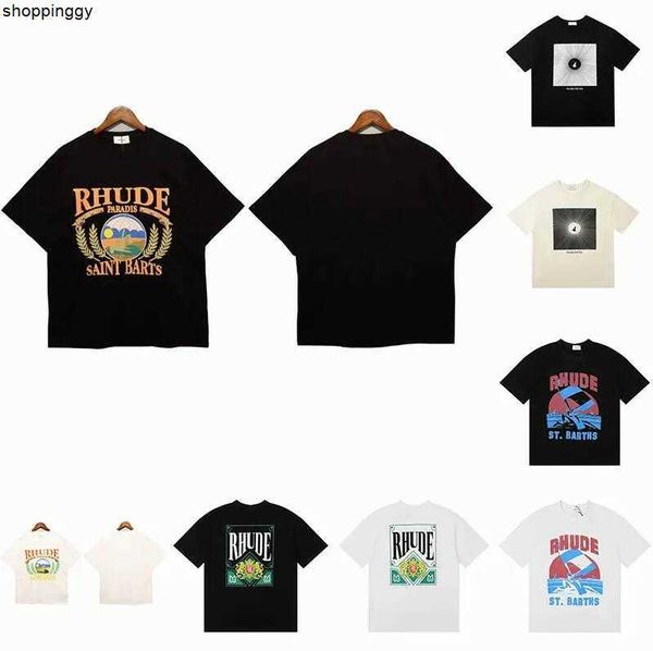

t-shirts t shirts rhudes version summer fashion designer loose and breathable casual cottons luxury clothing street shorts sleeves clothes, White;black