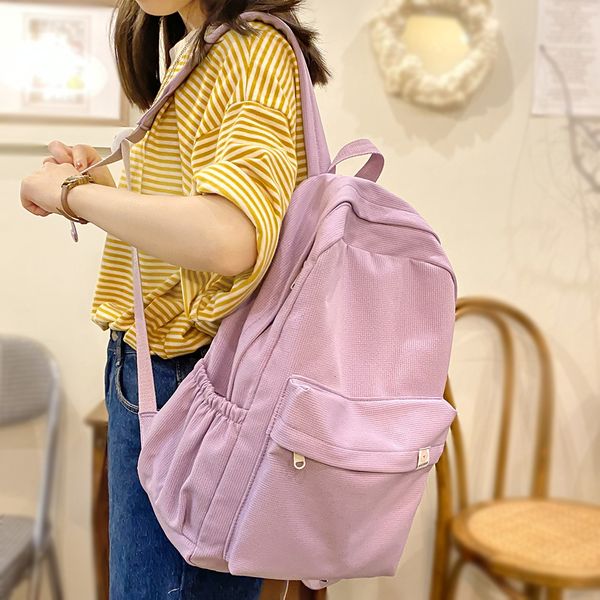 

school bags female kawaii college bag cotton fabric student women backpacks cool teenage girl school bag cute ladies fashion backpack trendy