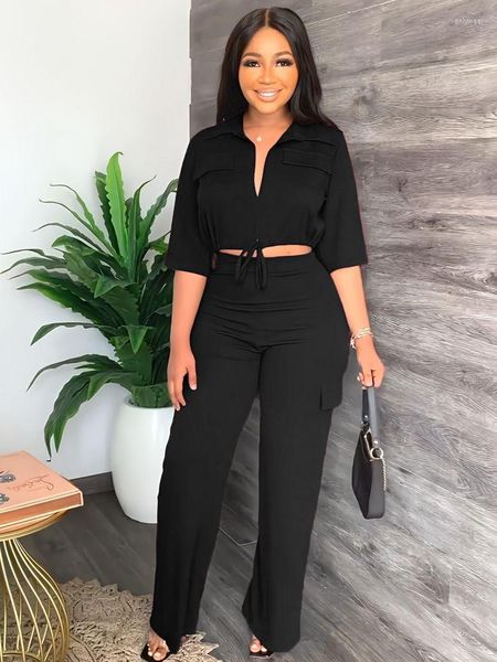 

women's two piece pants set going out outfits for womens fall fashion clothes drawstring crop and straight suits, White