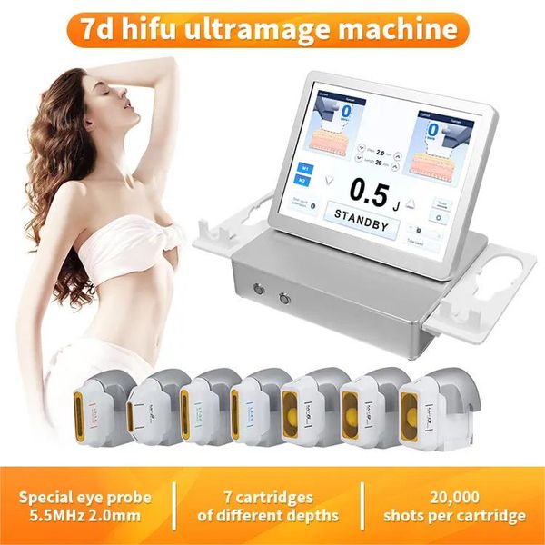

professional ultrasound 30000 s face lift skin rejuvenation wrinkle remover 7d hifu anti aging beauty machine with 7 cartridges