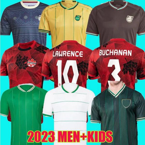 

jamaica 2023 canada soccer jerseys men kids kit uniforms national team davies j.david 23 24 ireland larin cavallini millar eustaquio 2024 fo, Black;yellow