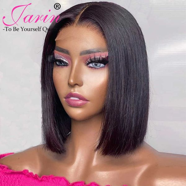 

synthetic wigs 4x4 13x4 straight bob lace wigs short wig brazilian human hair for women pre plucked remy jarin 230227, Black