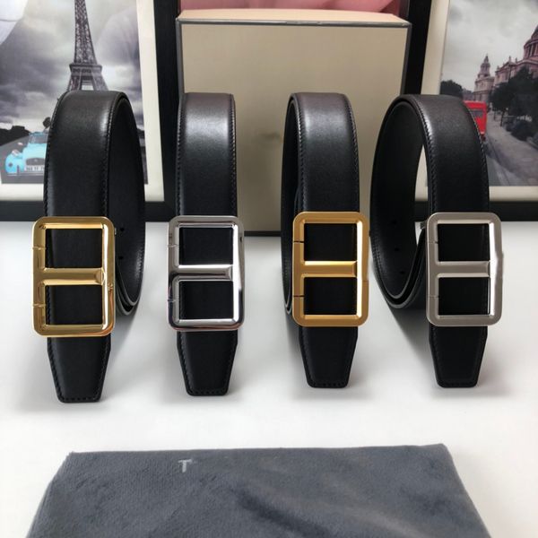 

designer tom belt luxury men women genuine leather buckle belts fashion clothing accessories waistband with box and dustbag, Black;brown