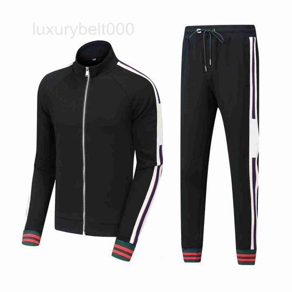 

men's tracksuits designer mens tracksuits womens sport suit zipper classical letter print tracksuit sleeve red green striped suit stree, Gray
