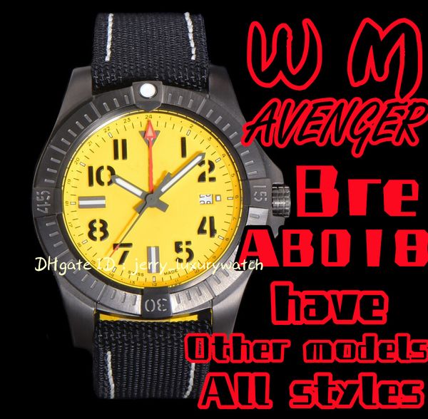 

wm ab018 avenger luxury men's watch chronograph 45mm with asia 7750 self-winding mechanical movement diameter 300 meters waterproof.fiv, Slivery;brown
