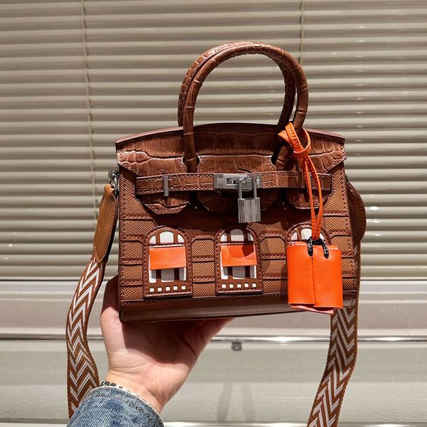 

alligator totes bag designer handbags crossbody shoulder bags lichee pattern women coin purse lock design leather large capacity pocket deta