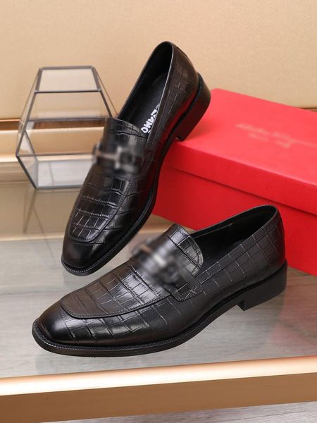 

designer men's dress shoes low-key generous fashion soft comfortable non-slip, Black
