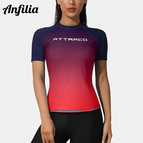 

wetsuits drysuits anfilia women short sleeve rash guard shirts swimwear rash guard surf closefitting shirt upf 50 j230505