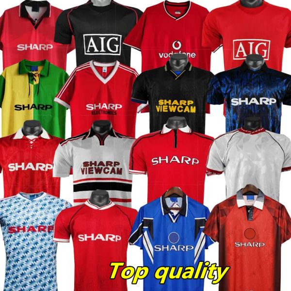 

custom man retro soccer jerseys giggs beckham cantona solskjaer shirt 1990 1991 1992 1993 1994 1995 1996 1997 1998 1999 united jersey, Black