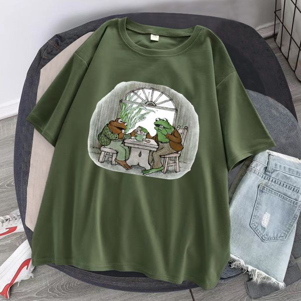 

men's t-shirts cottagecore aesthetic frog and print t shirt men summer hip hop short sleeve tee clothes casual 100% cotton streetwear, White;black