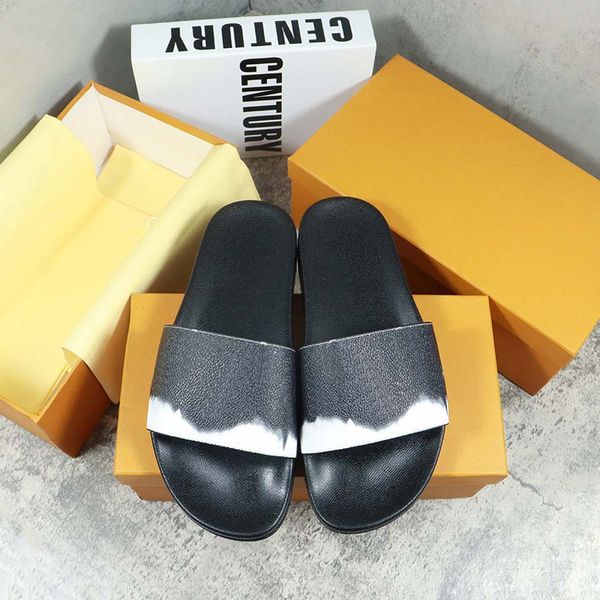 

designers slides womens slippers fashion luxurys floral slipper leather rubber flats sandals summer beach shoes loafers gear bottoms sliders, Black