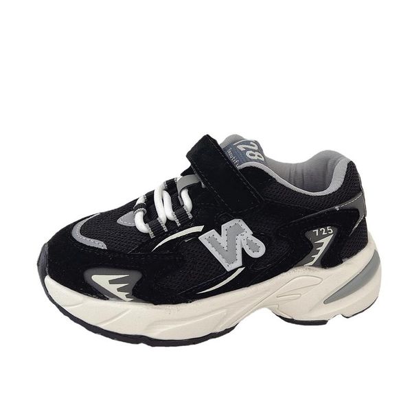 

athletic kids shoes sneakers basketball baby footwear vintage boys soft soled girls casual e3992, Black