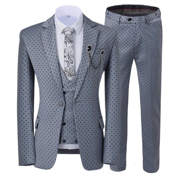 

men's suits blazers mens suits wave point three pieces men dress suits casual office business suits for weddingblazervestpants 230505, White;black