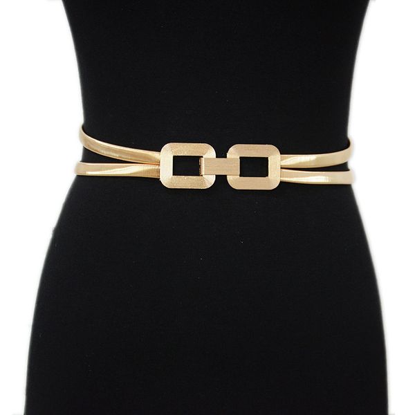 

belts vintage metal elastic belts for women golden dress decor waist belt girls skinny waist chain female belt 230505, Black;brown