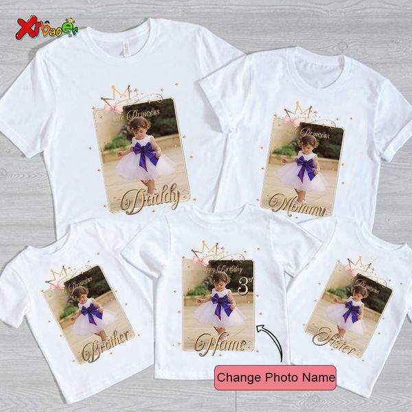 

family matching outfits girl family birthday shirt princess crown birthday po shirt custom name tee picture tshirt girl matching outfits hol, Blue