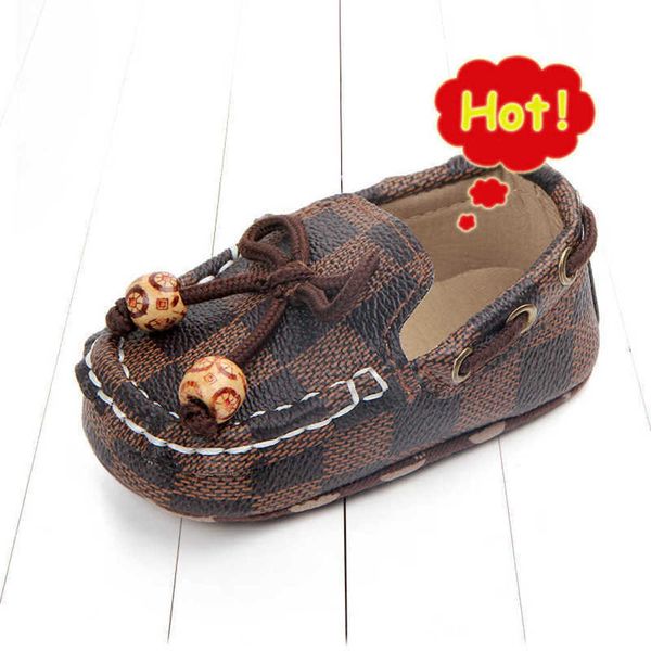 

athletic outdoor baby shoes boy classical toddler first walker soft sole crib newborn sapatos checkered moccasins, Black