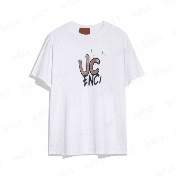 

summer casual designer mens t-shirts white casual loose luxury digital brand letter logo printed cotton round neck short sleeve male clothin, White;black