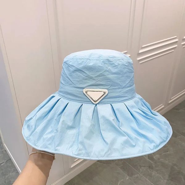 

women wide brim hats letter fisherman hat designer sunhats caps summer casual sun protection cap with 4colors, Blue;gray
