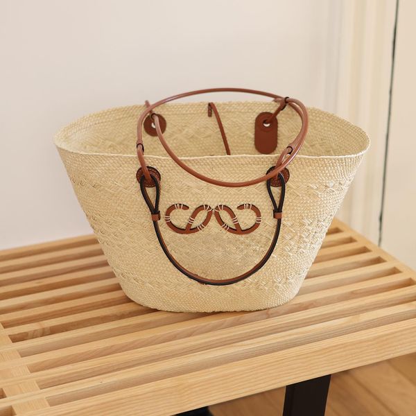 

beach bags vintage lowe anagram straw shopping a5 tote bag fold shopper raffia shoulder handbag woman designer bags luxury weave crossbody m