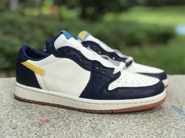 

jumpman 1 low basketball shoes grey blue designer shoes sneakers with original box