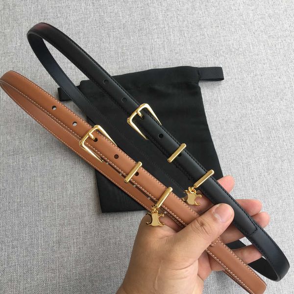 

leather belt fashion classic gold needle buckle women casual belts width 1.8/2.3cm famous designer brand waistband arc de triomphe, Black;brown