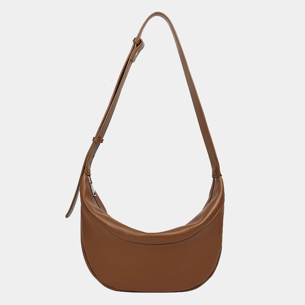 

evening bags simple pu leather designer handbags for women girls fashion underarm moon student soft solid zipper hobo crossbody bags 230504