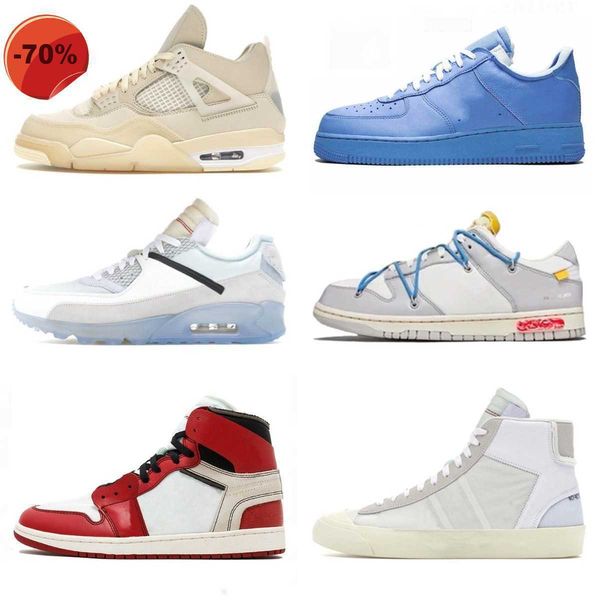 

sandals with box designer one low 90 running shoes men women rubber airs offs mca volt white black blue basketball jumpman 1 1s 4 sail 4s 5