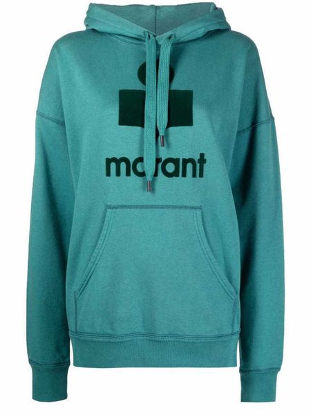 

isabel marant designer sweatshirt classic fashion flocking printed cotton pullover men and women, Black