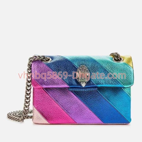 

mini kensington shoulder bags real leather handbag rainbow cow leather eagle cross body bag 20cm purse withab, Black