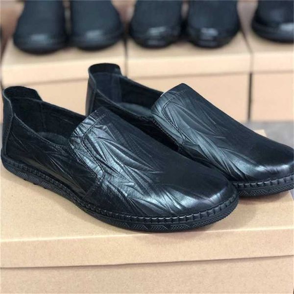 

designer mens dress shoes luxury loafers driving genuine leather italian slip on black casual shoe breathable with box 053