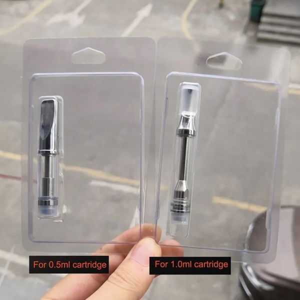

rectangle shape drop shape for 1ml retail plastic oil vape cartridge packaging blister clamshell for 0.5 1.0ml thick oil cartridges case