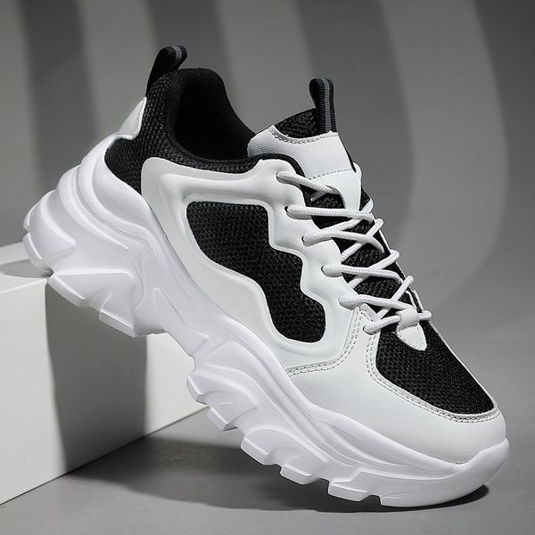 

non-slip running sneakers fashion casual shoes for women large size vulcanized shoes trendy breathable mesh female shoes, Black