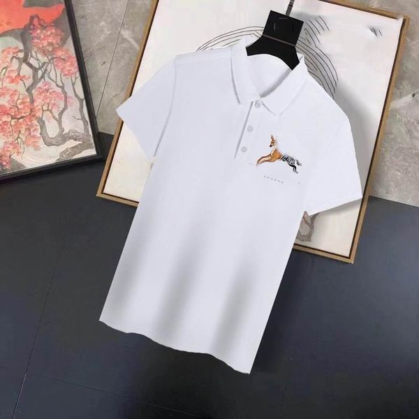 

lapel summer men's t-shirt fashion designer polo shirt burberies short sleeve shirts business men t-shirts large o0hg burbreries, White;black