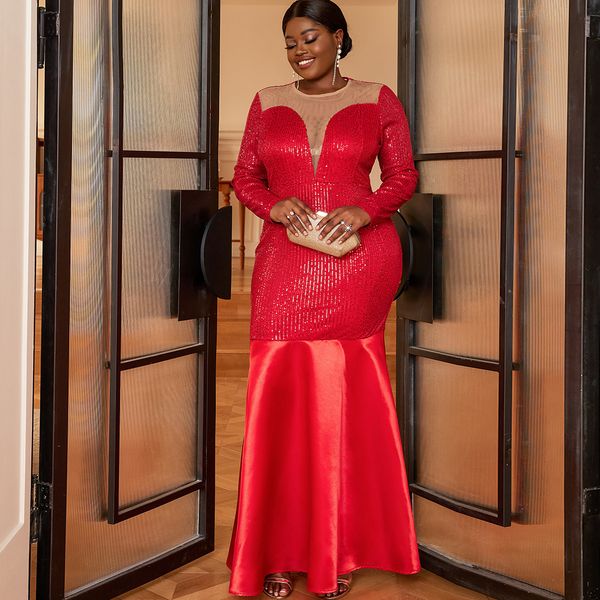 

plus size dresses size red sequin woman mesh see through chic elegant club outfit casual luxury gown 2023 spring evening party 230504, Black